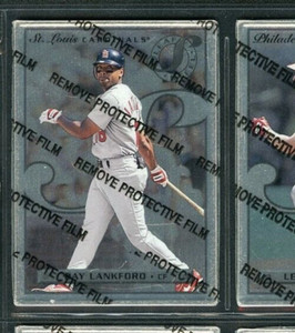 1996 LEAF PREFERRED STEEL SILVER PROMO SAMPLE #29 RAY LANKFORD SP EST /50 MADE