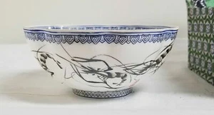 Antique Chinese 20th Century Republic Eggshell Porcelain Shrimp QI Baishi Bowl - Picture 1 of 10