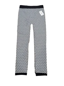 Limited Too Girls Black White Chevron Fleece Thick Stretch Leggings Sz 7 8 10 12 - Picture 1 of 3