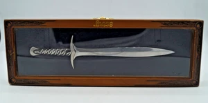 LORD OF THE RINGS HOBBIT STING REPLICA SWORD LETTER OPENER IN WOOD DISPLAY CASE - Picture 1 of 10