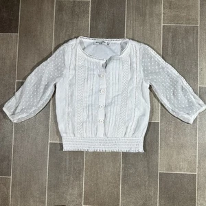 ABERCROMBIE KIDS Girls Long Sleeves Top, White, Size 5/6 - Picture 1 of 7