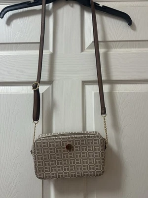 Tommy Hilfiger Monogram Clasp Mini Crossbody bag in monogram canvas.  NWOT - Image 1 of 4