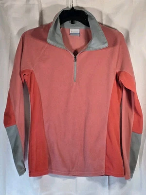 Columbia Fleece Jacket Womens Size Small 1/4 Zip Pullover Peach Soft Cozy - Image 1 of 4
