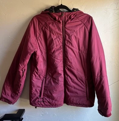 Burton Women’s Snowboarding Puffy Jacket Burgundy Full Zip Ski Winter Sz L - Image 1 of 4