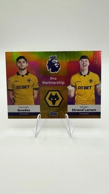 2025-26 Topps EPL Wolves Guedes Strand Larson Pro Partnership Gold /50 - Image 1 of 3
