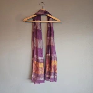 Unbranded Women’s 100% Silk Cambodia Angkor Wat Shawl Scarf Rectangle 72"x20" - Picture 1 of 11
