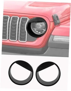 Angry Headlight Covers for 2024+ Jeep Wrangler (JL) & Angry eyes Black - Picture 1 of 8