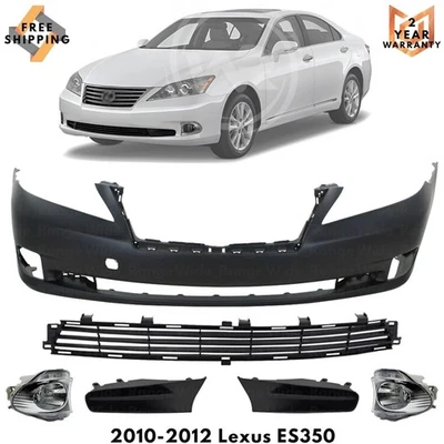 Front Bumper Cover Primed Plastic & Fog lights Kit For 2010-2012 Lexus ES350 Foto 1 de 4