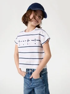 Guess WHITE/MULTI Big Girls Short Sleeve T-Shirt, US 16 - Picture 1 of 4