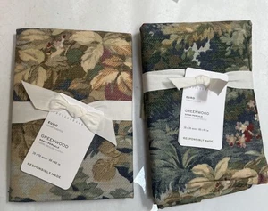 Nuovo Pottery Barn GREENWOOD Percalle Euro Federe Set di 2 Multicolore Nuovo con etichette - Foto 1 di 3
