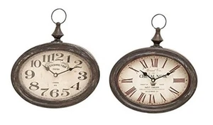 Metal Decorative Wall Clock Pocket Watch Style Wall Clock for 12"H, 11"W Cream - Picture 1 of 4