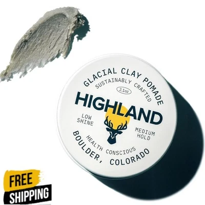 Highland Glacial Hair Clay Pomade - Award Win ning Hair Styling Clay for Unisex - Image 1 of 4