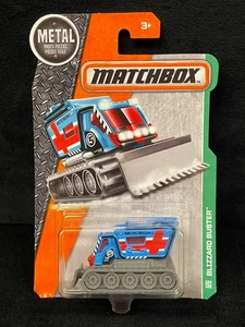 MATCHBOX MBX MOC 2016 #104 BLIZZARD BUSTER SNOW TRACK BLUE USA SELLER DIORAMA - Picture 1 of 6