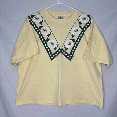 Camiseta vintage 1996 Alore Vicki Melhart amarilla margarita talla XL MAde en EE. UU. Foto 1 de 4