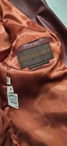 Yves Saint Laurent Leather Cognac 70’s Blazer Jacket Size Large 40 Rare YSL - Picture 1 of 3