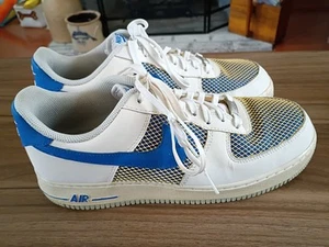 nike air force 1 low white hyper cobalt mesh grid 488298-150 size 10 2014 - Picture 1 of 10