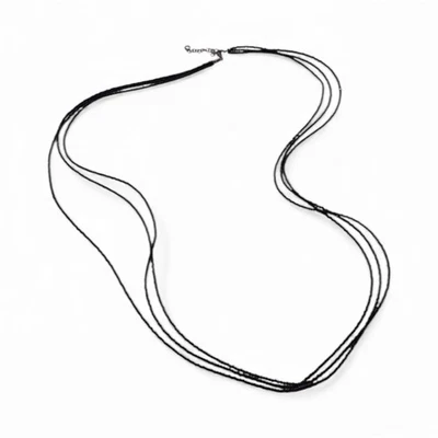 Nuevo en Paquete JTV BBJ Triple Hilo Negro Espinela Rodio Plata Esterlina Collar SMH206 Foto 1 de 4