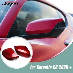 Red Carbon Exterior Side Wing Mirror Cap Cover For Corvette C8 Z51 Z06 2020-2024 - Picture 1 of 17