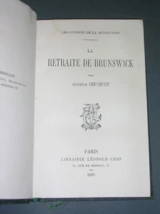 Revolutionskriege A. Chuquet Braunschweiger Rückzug 1887 Einband - Bild 1 von 5