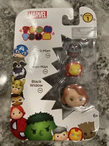 MARVEL TSUM TSUM SERIES 1 BLACK WIDOW, IRON MAN, ANT MAN FIGURES 3 PACK 2016 - Picture 1 of 5