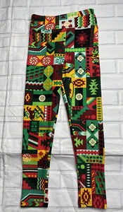 Lularoe Girls S/M Soft Leggings Christmas Holiday Snowflake Skiing Sledding NEW - Picture 1 of 7