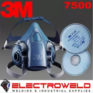 Respirador 3M + 2128 Filtros P2 - Reutilizable Media Cara Soldadura Pintura Gas Polvo 7500 - Imagen 1 de 24