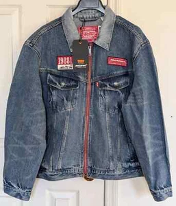 🔥RARE!🔥 Levi's X McLaren Racing Heritage Medium Indigo Trucker Jacket Mens NEW - Picture 1 of 24