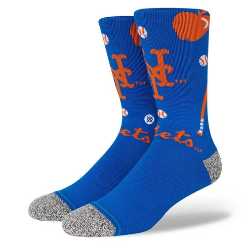 NWT L Men's 9-13 NEW YORK NY METS STANCE Infiknit Crew Socks Landmark Blue Large Cover
