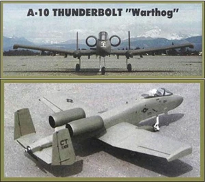 Planos modelo de avión (RC): Fairchild A-10 Thunderbolt Warthog 57" para .40-.46 - Imagen 1 de 3
