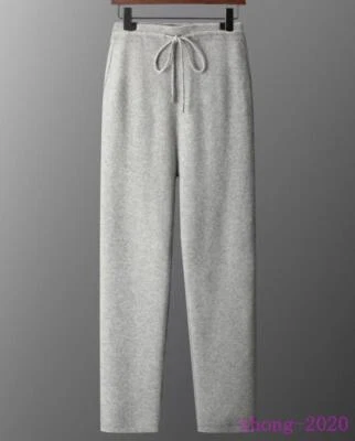 Pantalones largos informales cómodos rectos de cachemir sueltos otoño invierno para hombre Foto 1 de 4