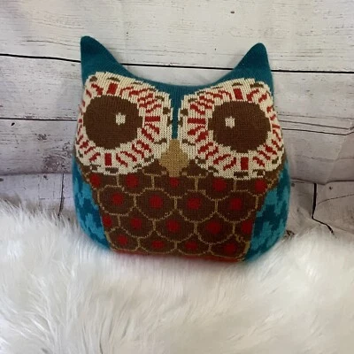Owl Pillow Blue Decorative Boho - Image 1 of 4