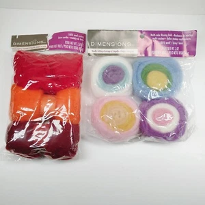 Wool Roving Lot of 2 Pks Multi Colors Needle Felting Dimensions Wool Felting - Picture 1 of 7