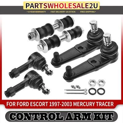 6 piezas rótulas delanteras barra estabilizadora enlace extremo varilla de amarre para Mercury Tracer Ford Escort Foto 1 de 4