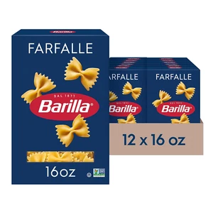 Barilla Farfalle Pasta, 16 Oz. Box (Pack of 12) - Non-Gmo Pasta Made with Durum - Picture 1 of 12
