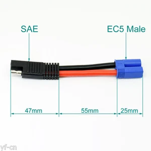 Cavo Adattatore Connettore Auto Alimentazione 1pz 5cm 10AWG EC5 Femmina Jack a SAE - Foto 1 di 3