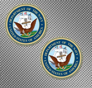 2x Department of Navy 3" Bumper Window Decal Sticker Military logo graphic USN - Bild 1 von 1
