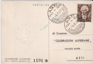 REPUBBLICA 1949 - ALFIERI BICENTENARIO DELLA NASCITA CARTOLINA PRIMO GIORNO - Foto 1 di 1