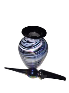 Vintage Art Glass Iridescent Perfume Bottle - Picture 1 of 11