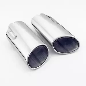Par de puntas de escape ovaladas de acero inoxidable 304 para Mercedes Benz C300 C350 E300 E350 - Imagen 1 de 6