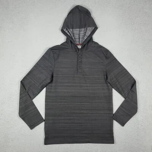 Craft + Flow Gray Heather Casual Button Long Sleeve Pullover Hoodie Shirt Size S - Picture 1 of 9