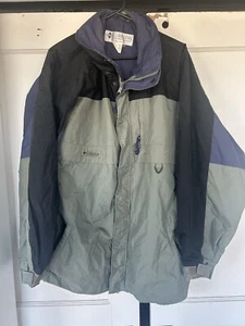 Columbia Vintage Bugaboo Jacket 3 In 1 Mens Aztec Fleece Made In USA Green Mediu - Picture 1 of 8