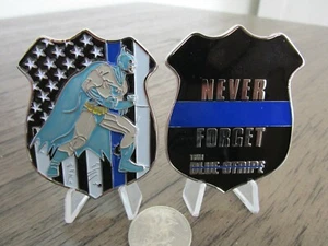 Moneda Batman Delgada Línea Azul TBL Nunca Olvides Aplicación de la Ley Policía Desafío - Imagen 1 de 10