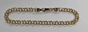 14Kt 14K Gelb Massivgold 5 mm 7 1/4"" & 8"" Doppelglied Charm Armbandverschluss - Bild 1 von 4