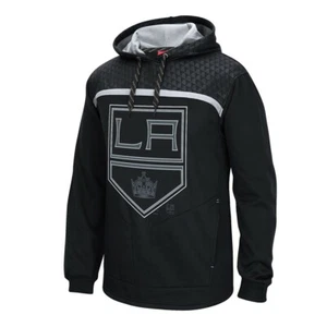 Los Angeles Kings Cross Check Reebok Team Logo Perf Black Pullover Hoodie Men's - Picture 1 of 1