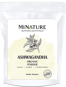 Mi Nature USDA Certified Organic Pure Ashwagandha, Withania Somnifera Root Po... - Picture 1 of 12