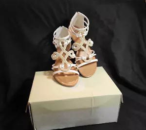 Daisy Fuentes-Ocean White Strappy Beaded Sandles Womens Sz 6M-Gently Worn - Picture 1 of 11