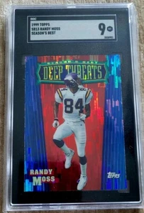Topps SB13 1999 Randy Moss Deep Threats SGC 9 inserto raro - Imagen 1 de 2