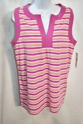 Top Jones New York Sin Mangas Rosa Rayas Talla Grande Foto 1 de 4