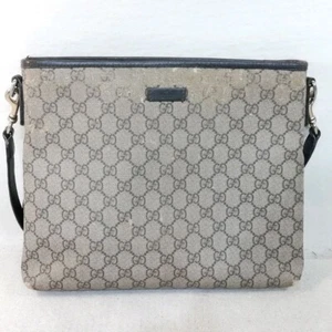 Gucci One Shoulder Bag PVC Leather Gray Black 388924 525040 - Picture 1 of 10