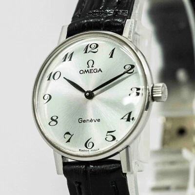 No Tariffs *NEAR MINT* Vintage OMEGA Geneve Cal.625 MT Silver Arabic 25mm Womens - Image 1 of 4